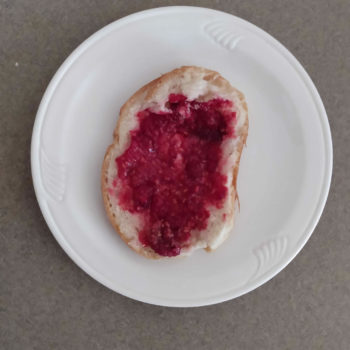 fresh raspberries on toast